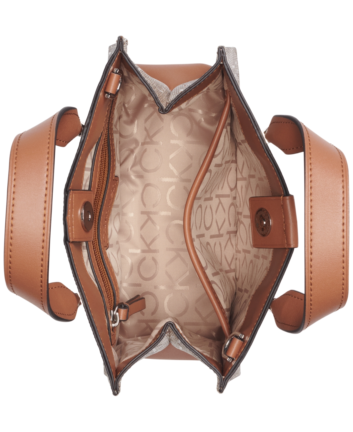 Calvin Klein Audrey Signature Convertible Crossbody In Brown