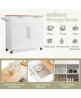 Heavy-Duty Rolling with Towel Holder, Drawer Kitchen Cart