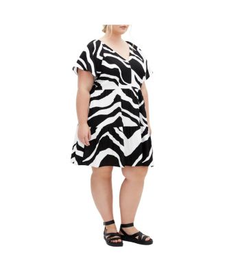 Women's Frill Mini Print Dress