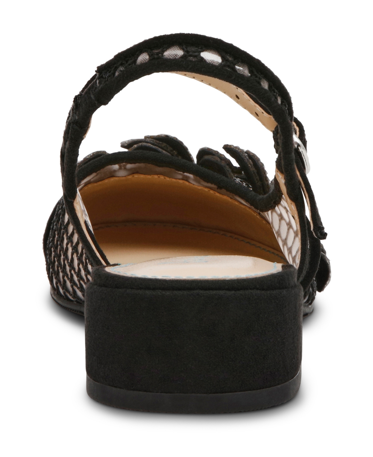 Betsey Johnson Little And Big Girls Sofya Mesh Flats With Flowers In Black