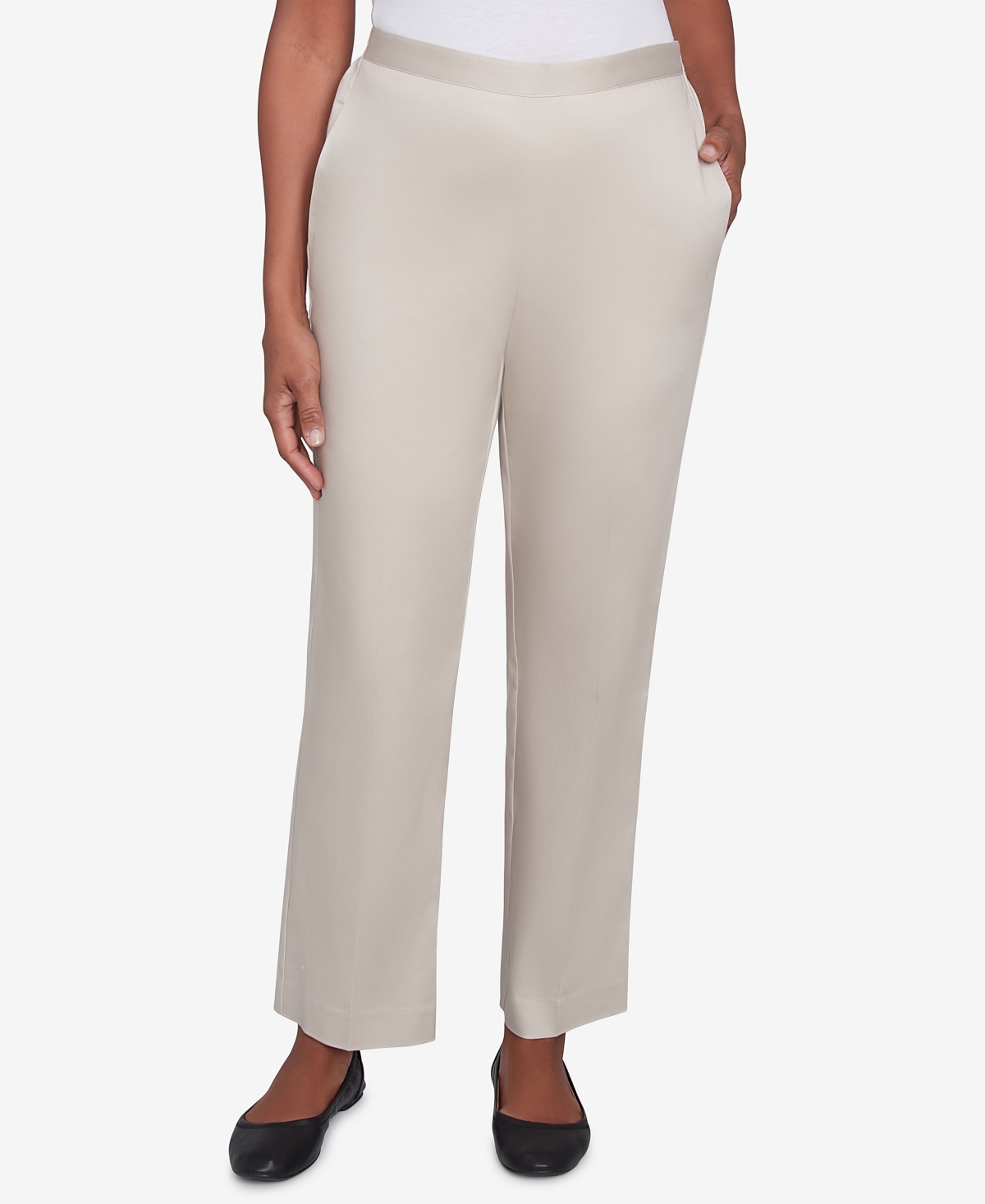 Women's Coming Up Roses Sateen Woven Medium Length Pants - Rose