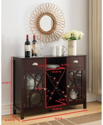 Jamestown Wood Buffet Server Storage Sideboard Wine Cabinet, Cherry