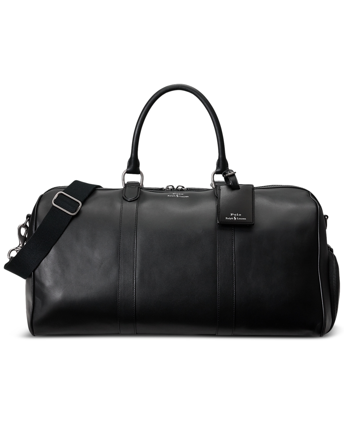 Polo Ralph Lauren Men's Smooth Leather Duffel In Black