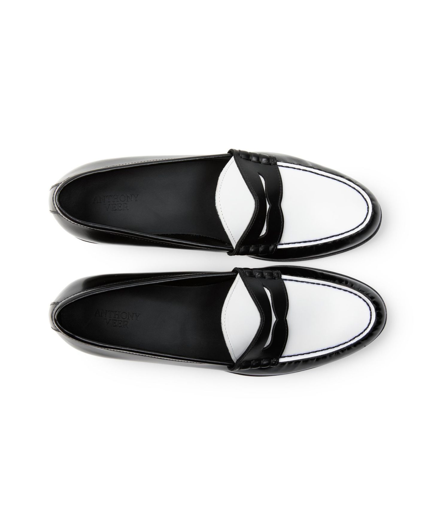 Мужские туфли Anthony Veer Como Penny Loafer, цвет: Чёрный белый — фото 3