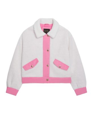 Girls 7-16 Sherpa Midweight Jacket with Corduroy Trims