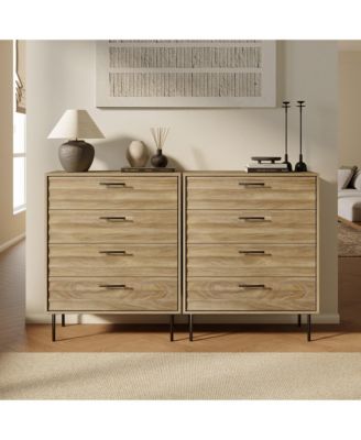 Mid-Century Modern Wave 4-Drawer 31.5-Inch Wide Accent Chest