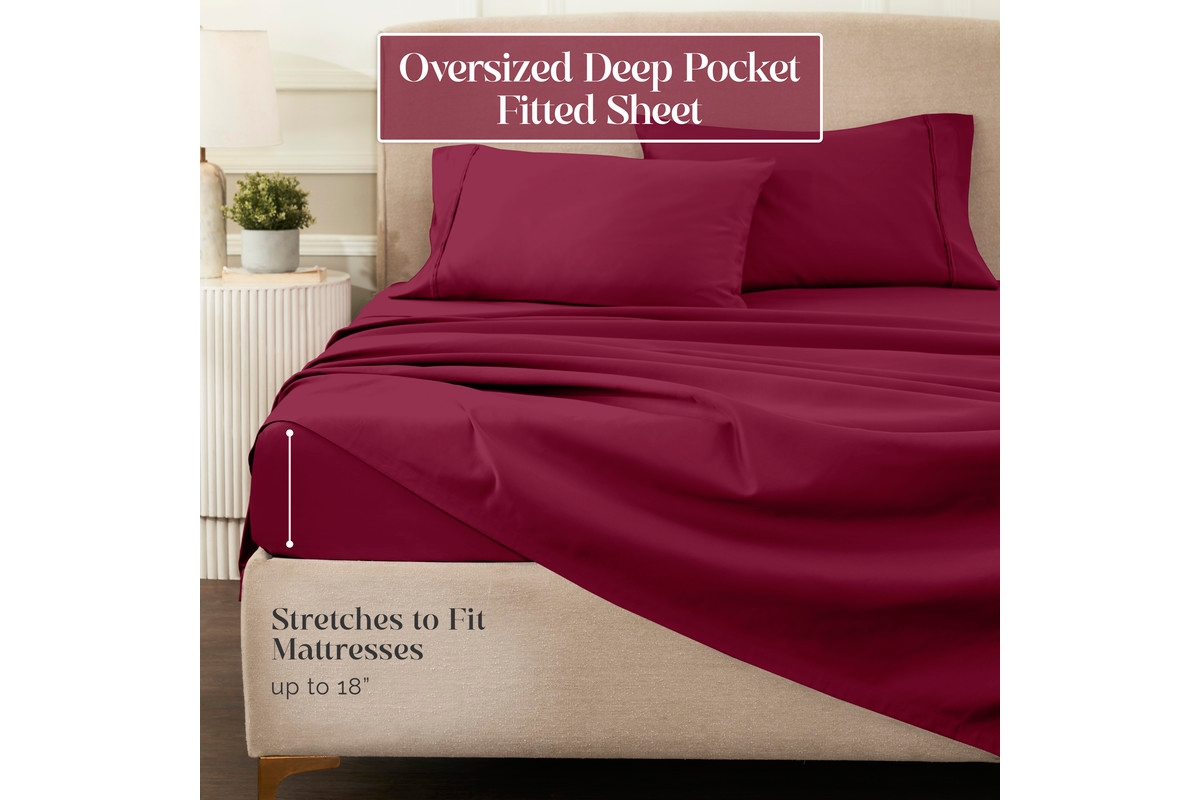 Superior 1200 Thread Count Egyptian Cotton Deep Pocket 4 Piece Sheet Set