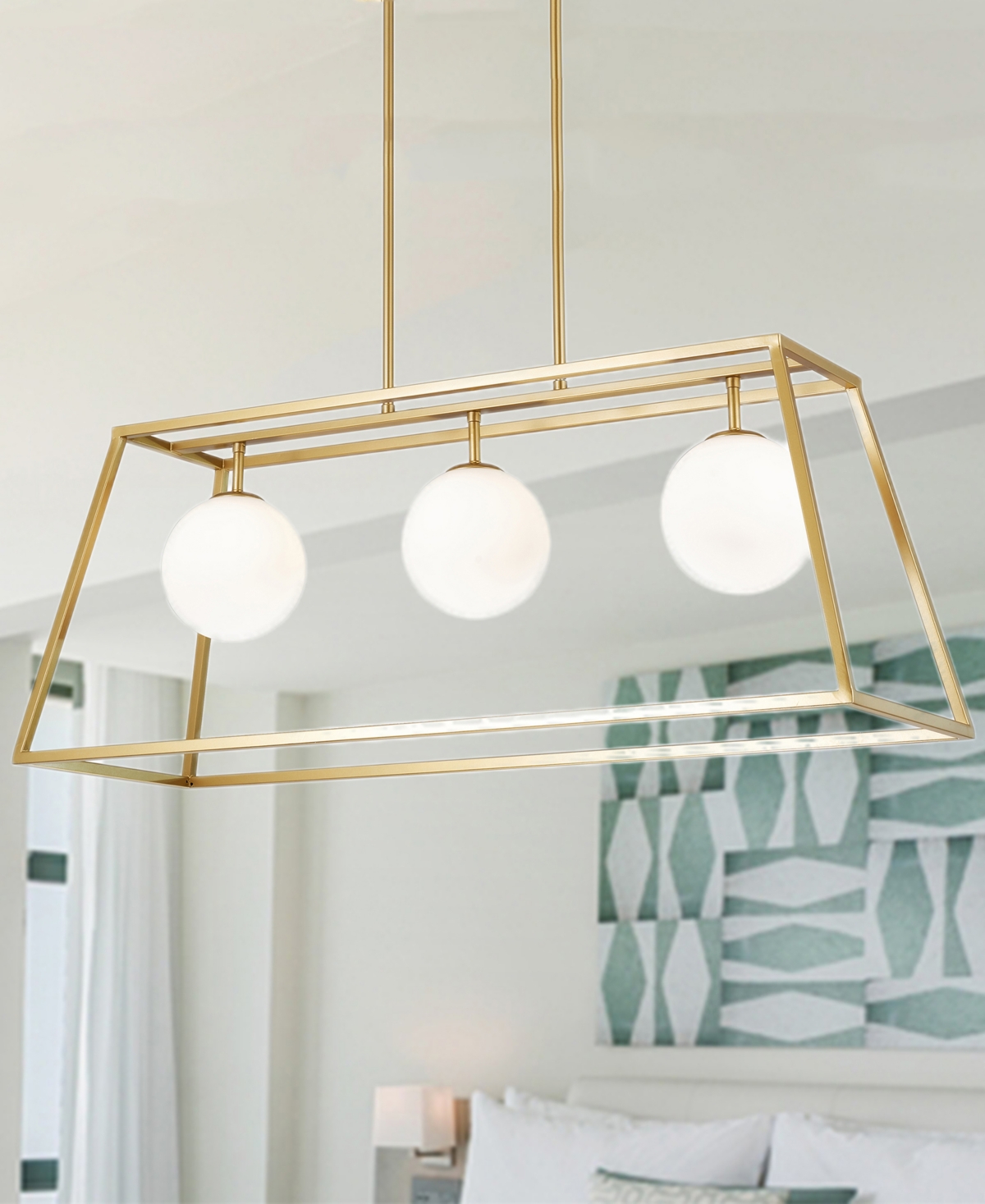 Home Accessories 35.4" Sansan 3-light Indoor Chandelier With Light Kit In Gold
