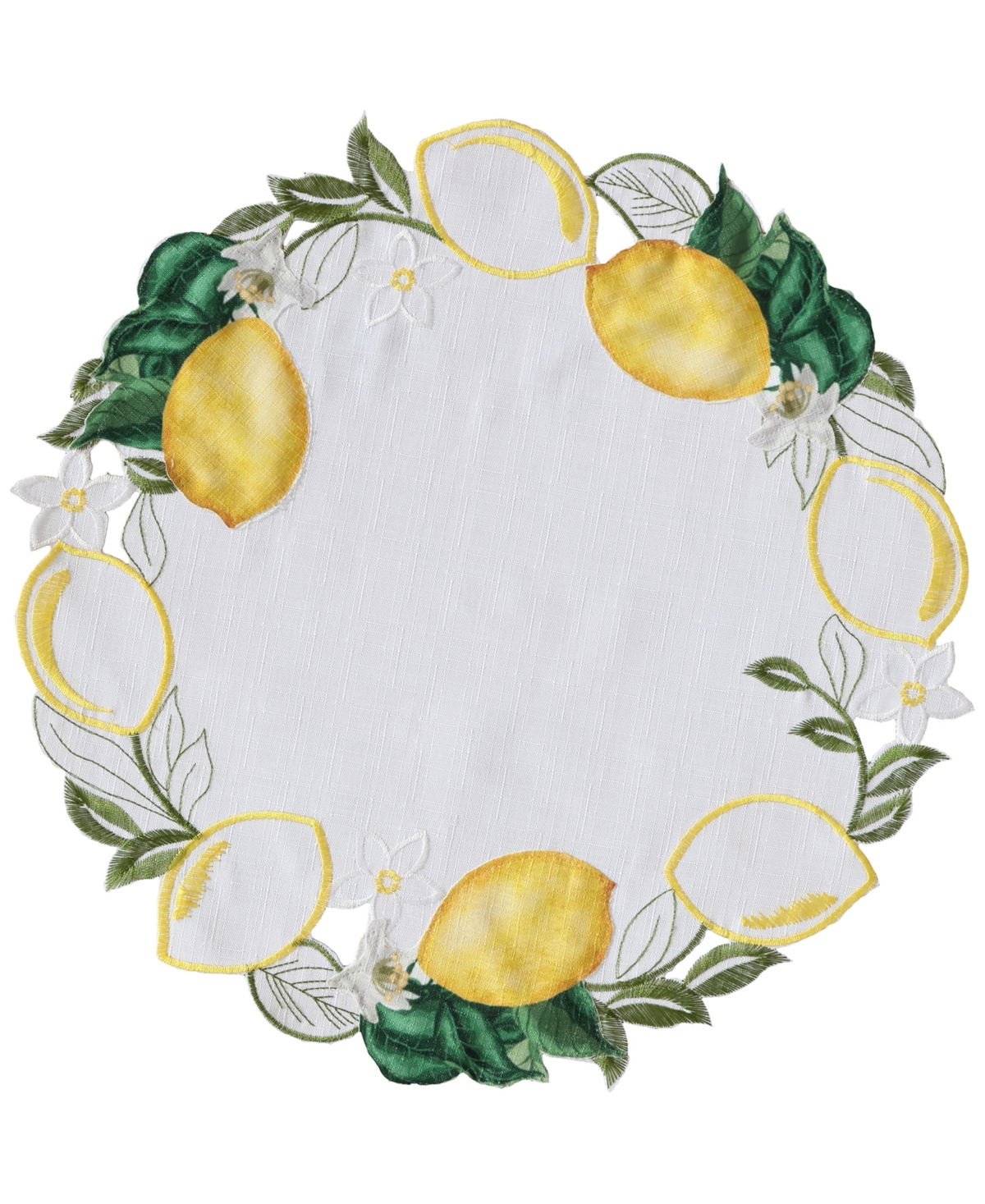 Elrene Tuscany Cutwork Fabric Placemat, 15" Round In Multi