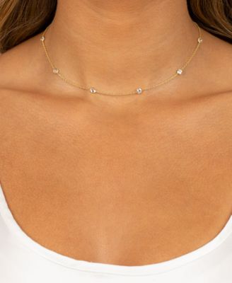 By Adina Eden Gold Plated Diamond By Yard Choker Necklace 37290₽
