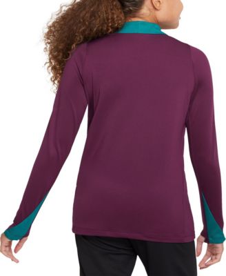 Big Boys and Girls Burgundy Paris Saint-Germain 2024/25 Strike Drill Quarter-Zip Long Sleeve Performance Training Top
