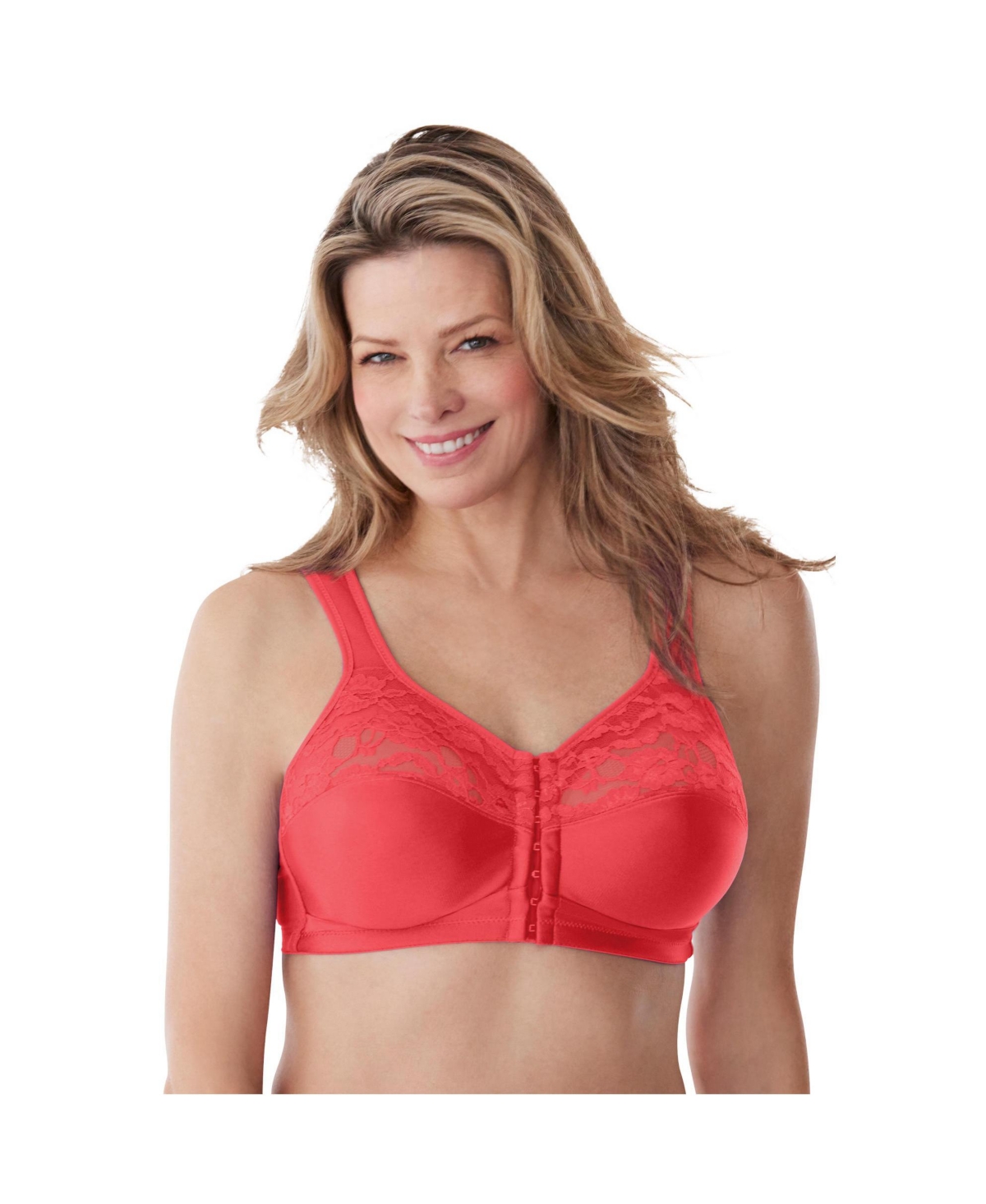 Plus Size Easy Enhancer Front-Close Wireless Bra - Fresh berry