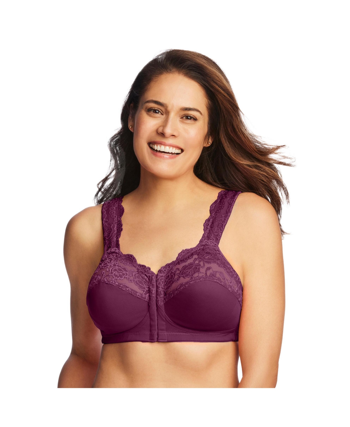 Plus Size Front Close Wireless Gel Strap Bra - Aquatic green