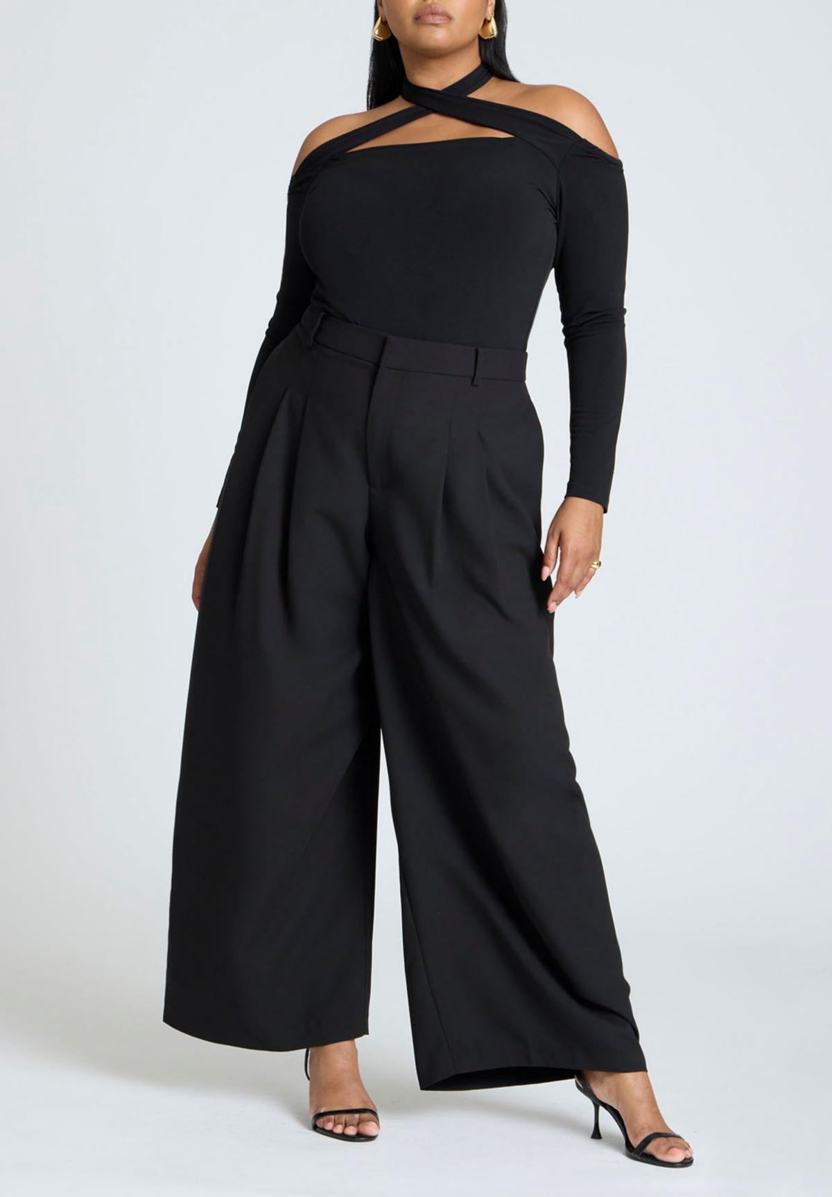 Eloquii Plus Size Cross Front Cut Out Top