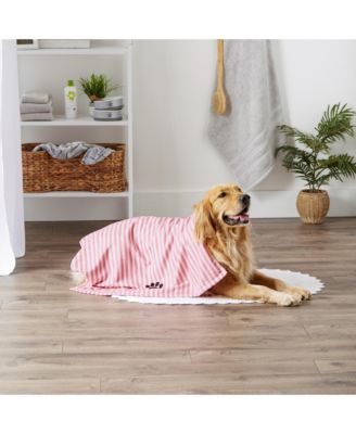 Microfiber Stripe Paw Pet Towel 41x23.5-inch