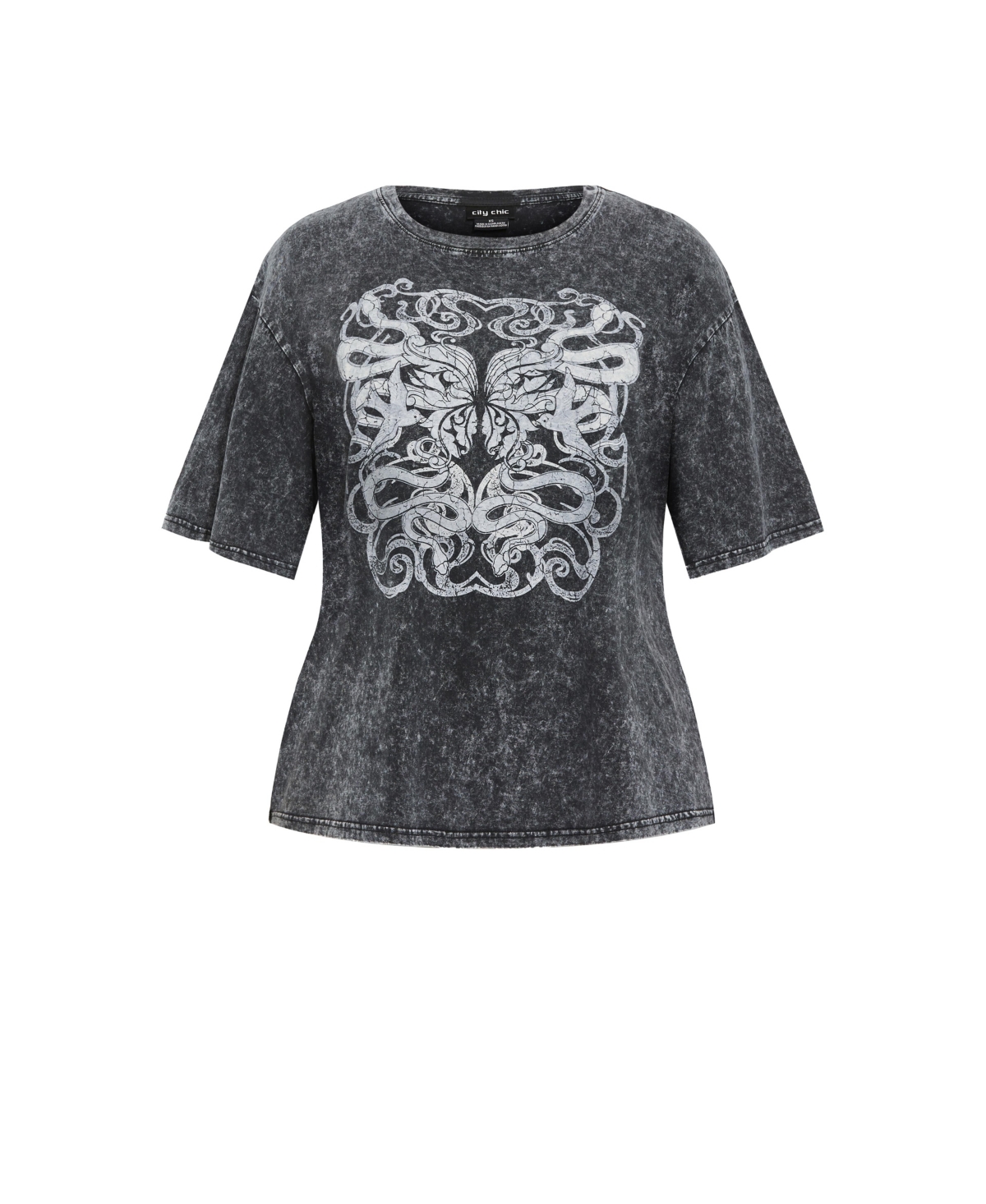 City Chic Plus Size Oversized Wash Tee