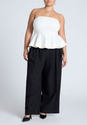 Women's Strapless Flared Peplum Top