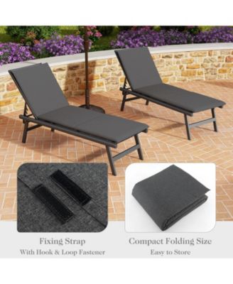 Outdoor Chaise Lounge Cushion Patio Furniture Folding Pad with Fixing Straps