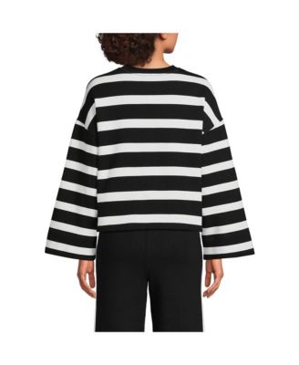 Lands End Womens Bell Sleeve Stripe Sweatshirt 17190₽