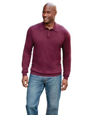 Men's Big & Tall Lightweight Polo Sweater