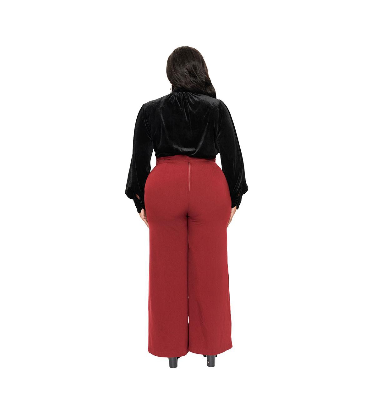 Unique Vintage Plus Size High Waistband Wide Leg Pants