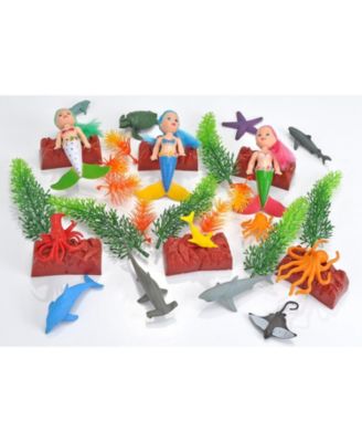 Bucket Mermaid Figurines, 33 Pieces