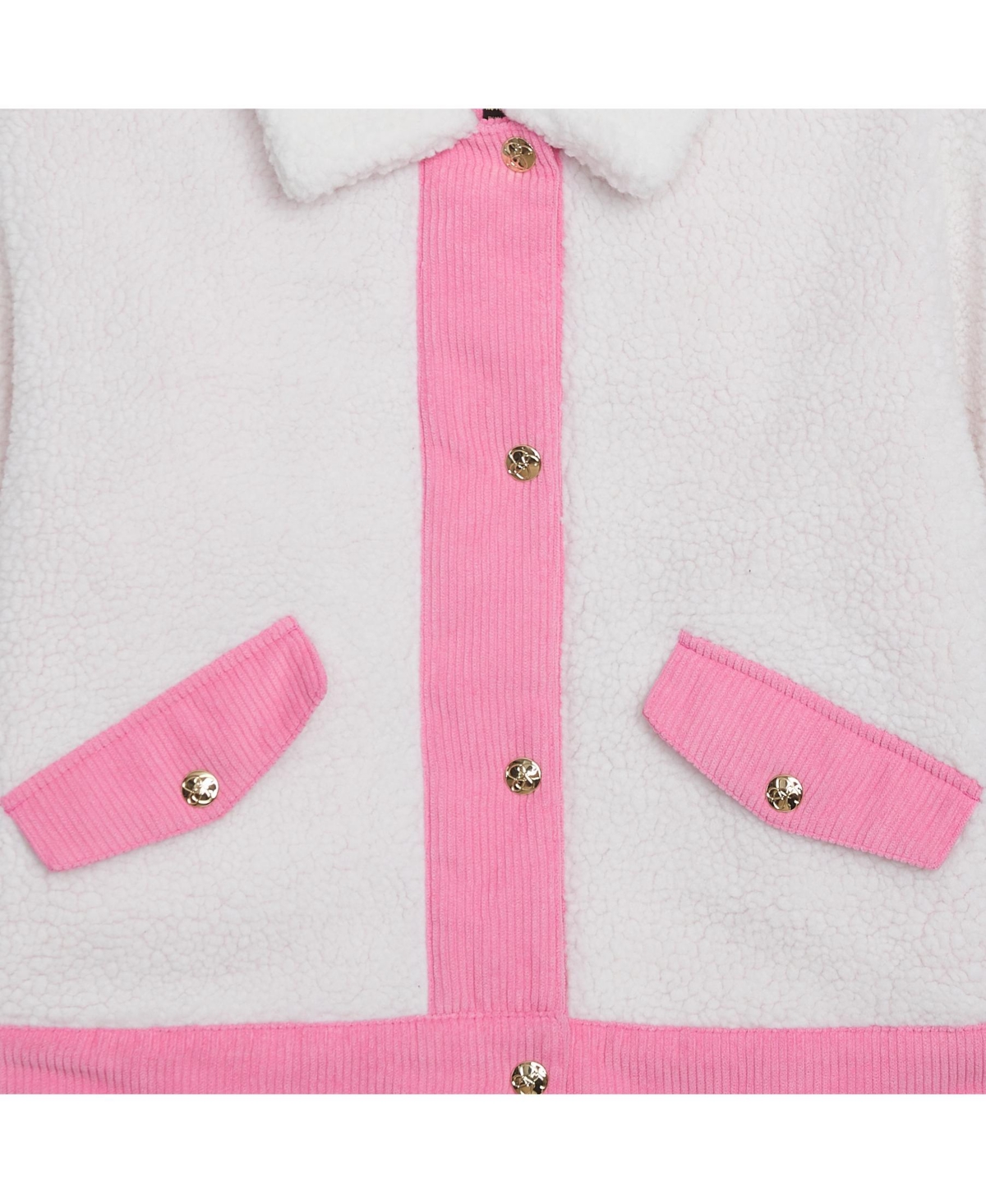 Jessica Simpson Girls 7-16 Sherpa Midweight Jacket with Corduroy Trims