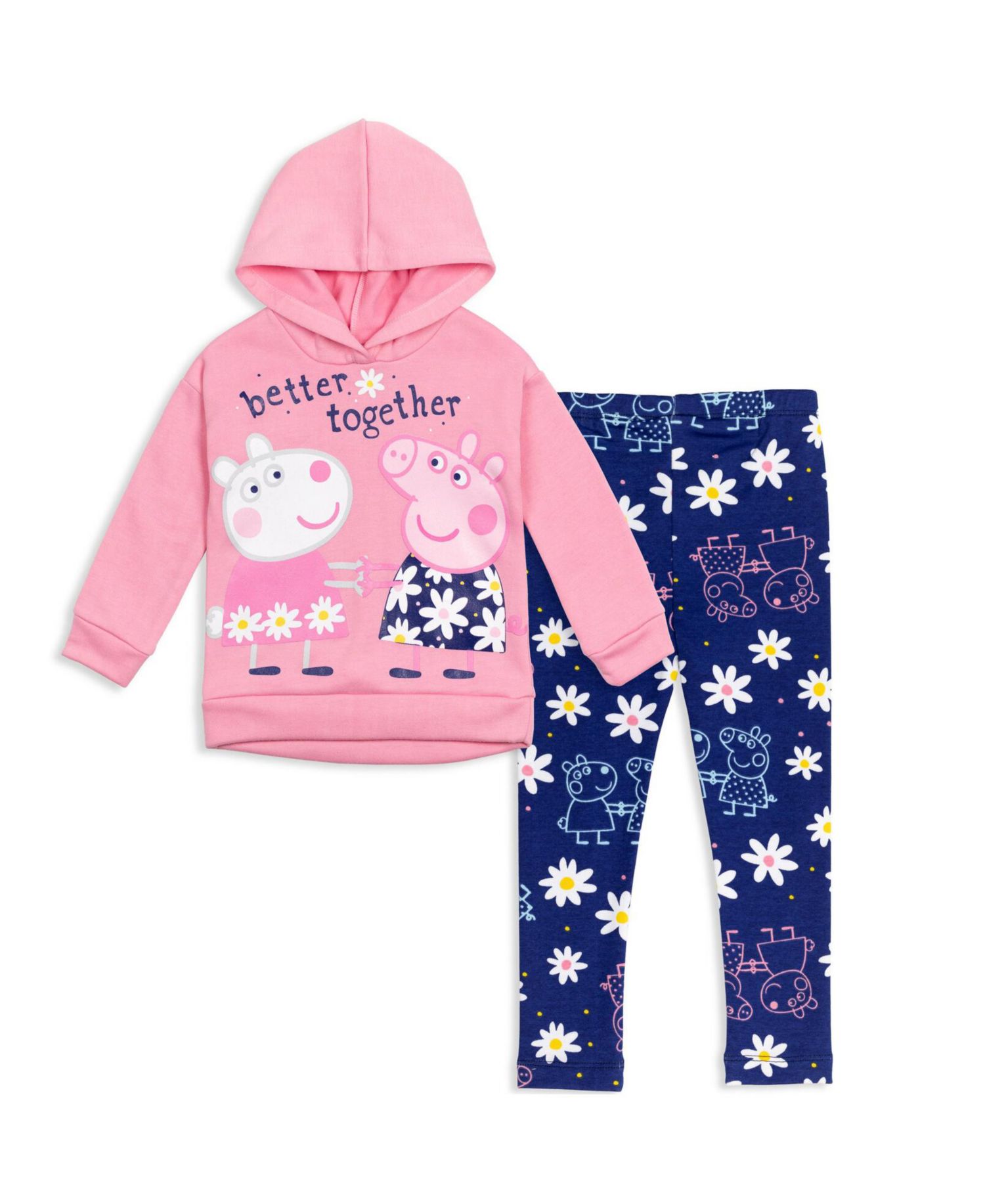 Girls Pullover Fleece Hoodie and Leggings Outfit Set