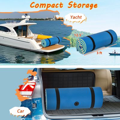 3-Layer Tear-proof Water Mat Floating Pad Island Water Sports Relaxing Blue