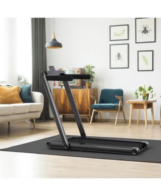 2.25HP Folding Treadmill 2-in-1 Walking Running Machine w/ APP & Remote Control