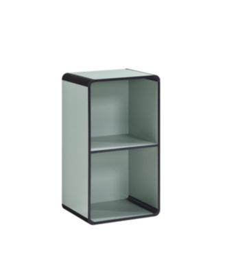 Dothan Wood 2-Cubed Open Bookcase - Storage Shelf Organizer Bookshelf