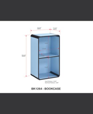 Dothan Wood 2-Cubed Open Bookcase - Storage Shelf Organizer Bookshelf