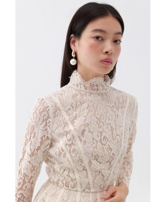 Women's Lace Long Sleeve Minidress