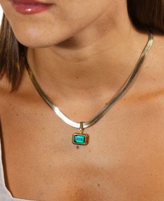 Sterling Forever Calder Cubic Zirconia Herringbone Pendant Necklace 12590₽