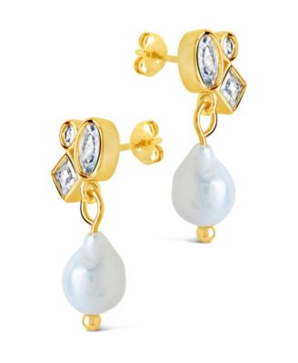 Penny Cubic Zirconia Mother of Pearl Cluster Stud Earrings