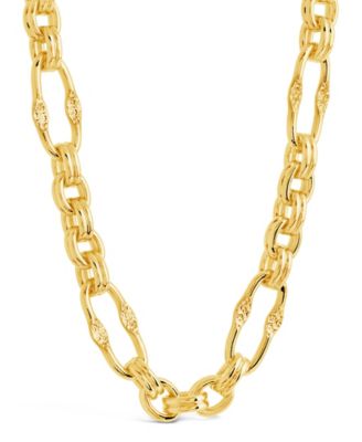Sterling Forever Tegan Textured Long Link Necklace