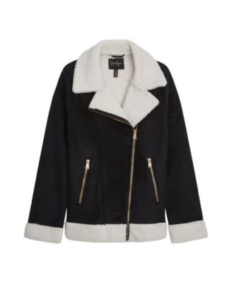 Girls 7-16 Fashion Faux Suede Moto Jacket
