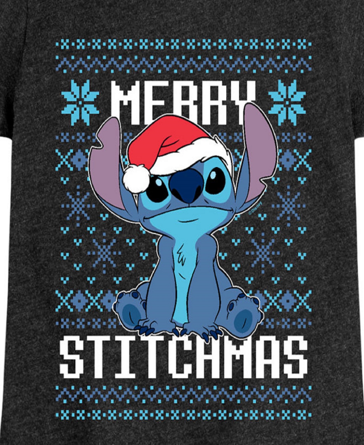 Disney Big Girls Stitchmas Graphic Short Sleeve Tee In Black