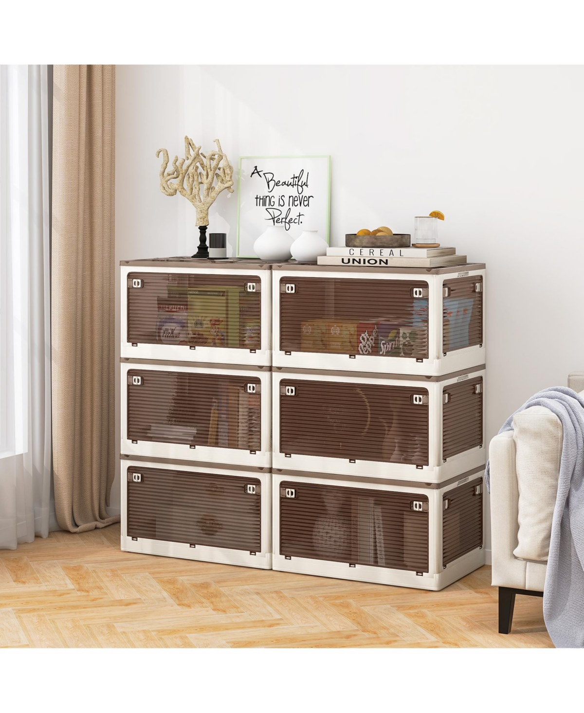 Gouun 3-Pack Stackable Storage Bins with Lids with 5 Opening Ways-18 Gal