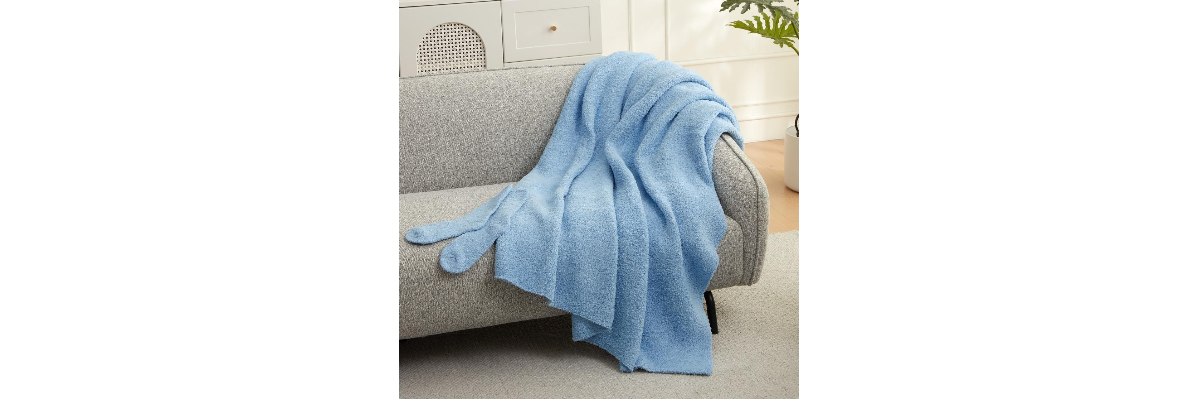 Cozy Potato - Coma Inducer Blanket with Socks - Calm Blue
