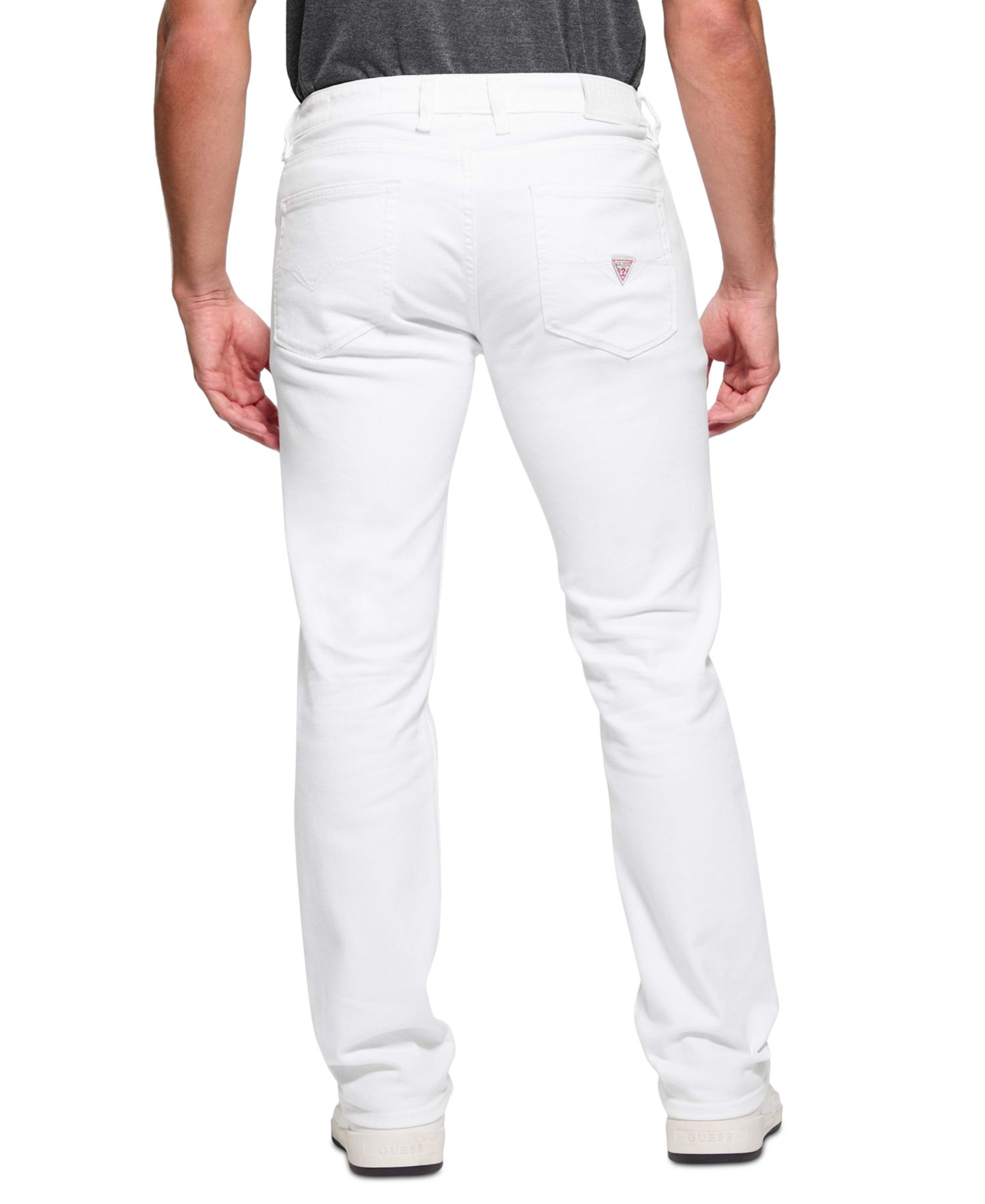 Men's Slim-Straight White Denim Jeans