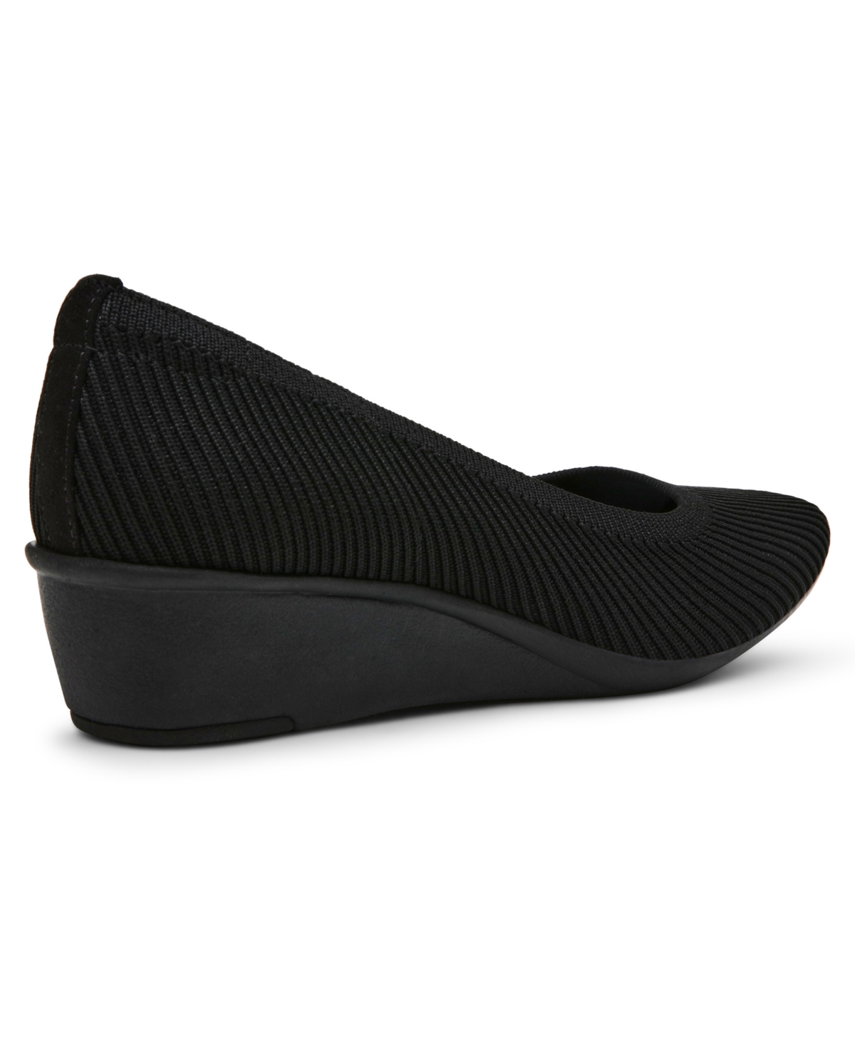 Shop Anne Klein Women's Wisher Wedge Slip On Flats In Black Knit