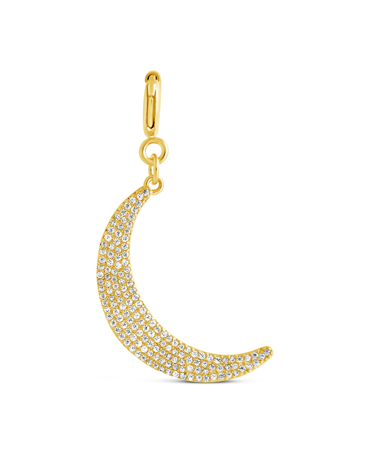 Cubic Zirconia Crescent Moon Charms - Silver