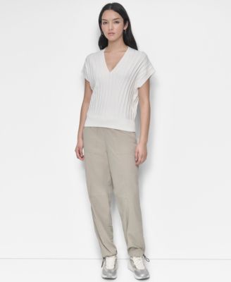 Women's Ribbed Short-Sleeve Sweater