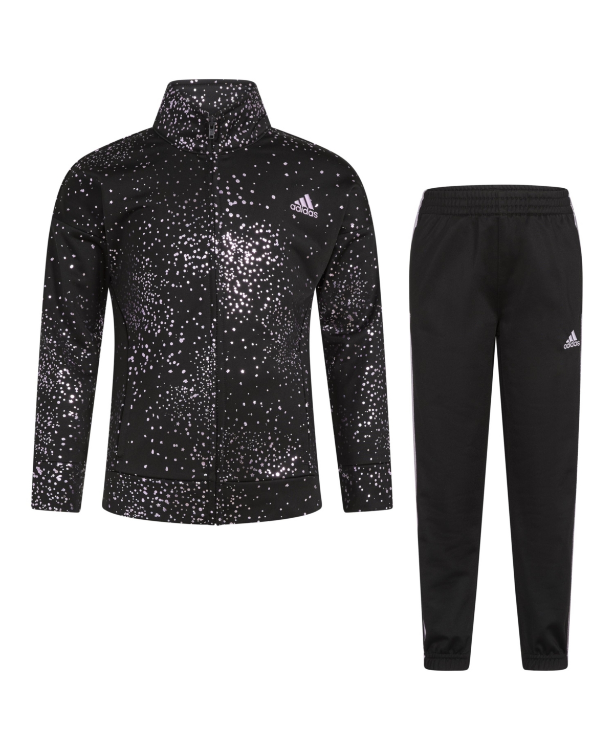 adidas Big Girls Long Sleeve Printed Classic Tricot Track, 2-Piece Set - Purple