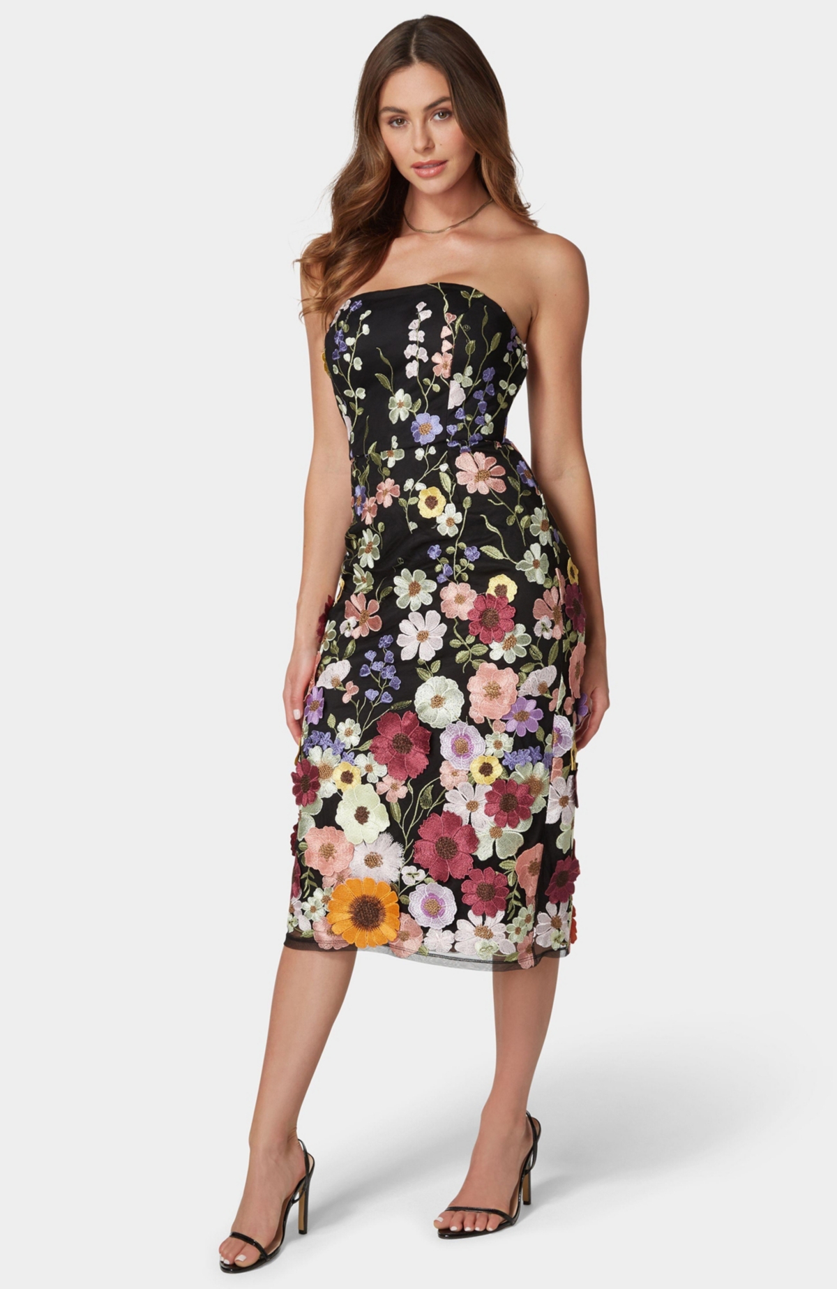 Bebe Women's Strapless Embroidered Dress