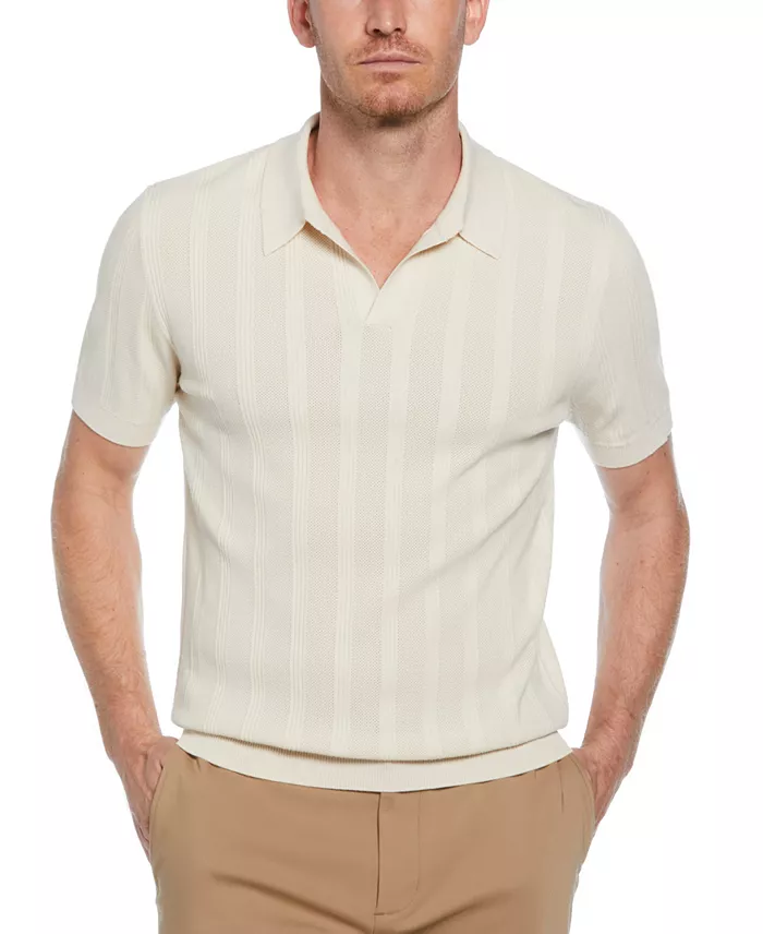 Men's Johnny Collar Stripe Polo Sweater - thumbnail 4