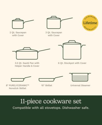 Matte Black Elegance 11-Pc. Cookware Set