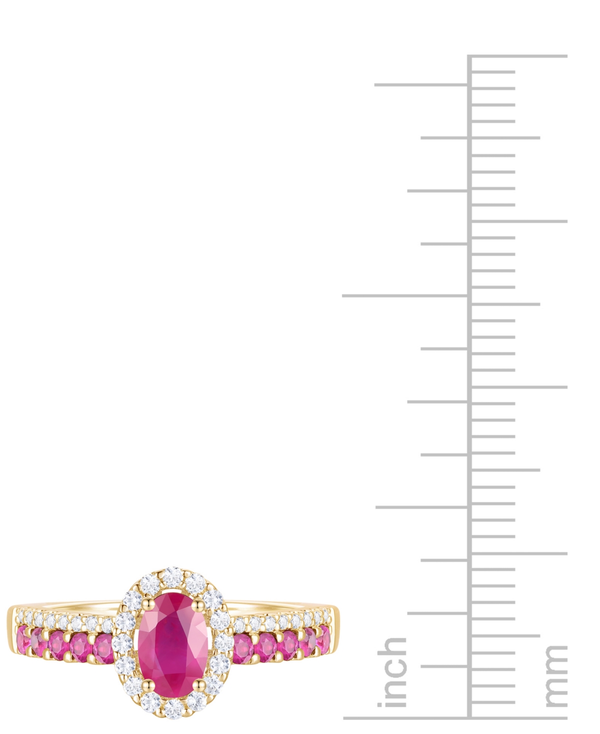 Macy's Sapphire (1 Ct. T.w.) & Diamond (1/6 Ct. T.w.) Oval Halo Ring In 14k White Gold (also Available In R In Ruby