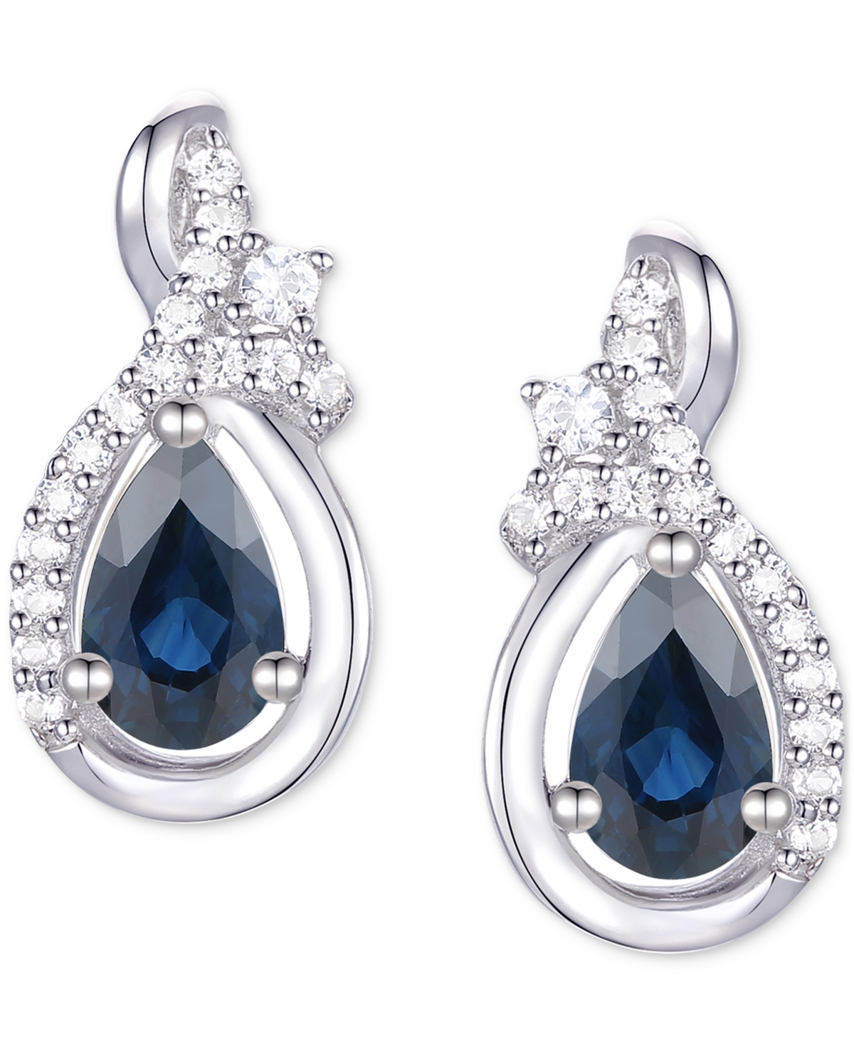 Macy's Emerald (1/2 Ct. T.w.) & Diamond (1/10 Ct. T.w.) Pear Drop Earrings In 14k Gold (also In Ruby & Sapp In Sapphire